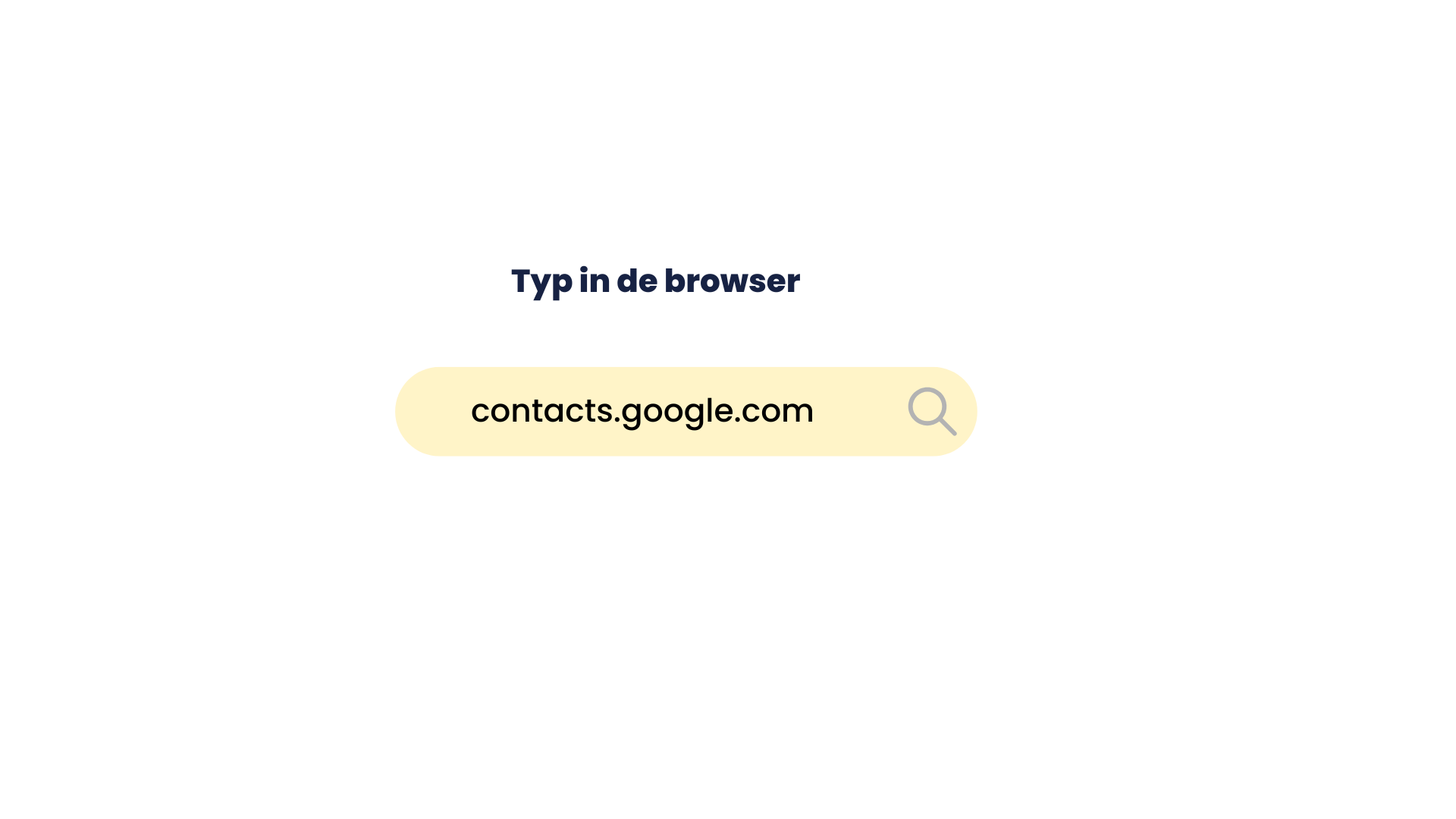 type in de browser contacts.google.com